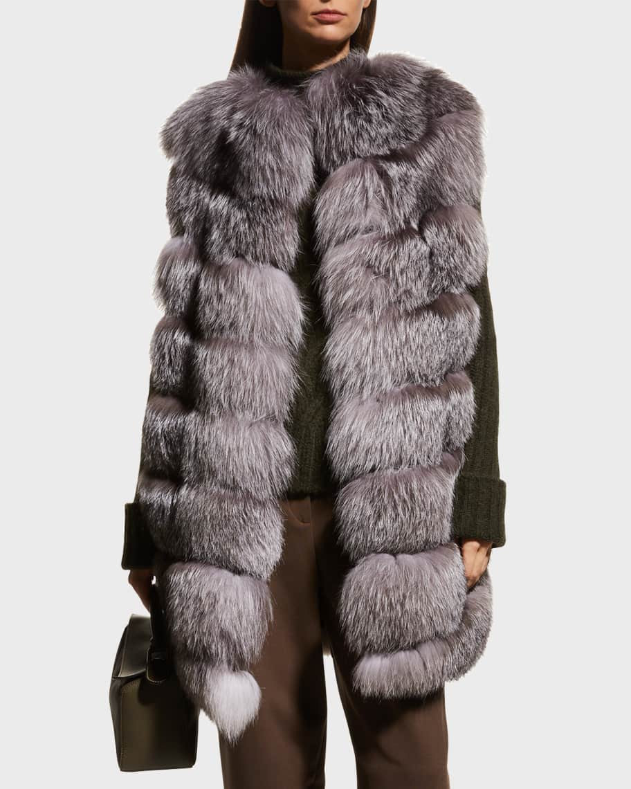 Gorski Chevron Fox Fur Vest | Neiman Marcus