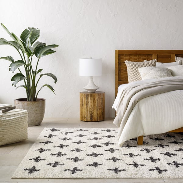 Livabliss Beni Shag 27812 Modern Black Area Rugs | Rugs Direct | Rugs Direct