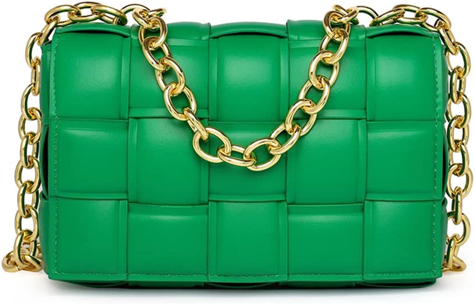 Luxury Designer Weave PU Leather Chain Shoulder Crossbody Messenger Bags Women Purse and Handbags | Amazon (US)