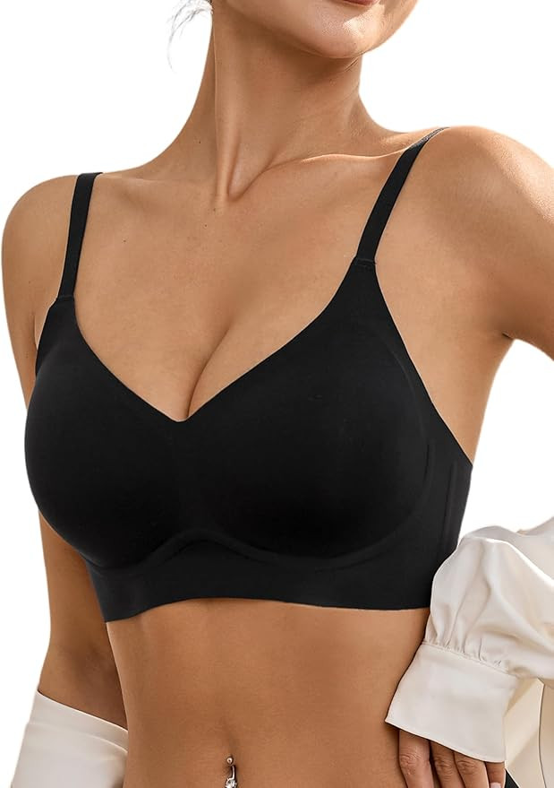 Jelly Bras for Women - S-2XL Wireless Seamless Padded Bralette with Support, No Underwire Comfort... | Amazon (US)