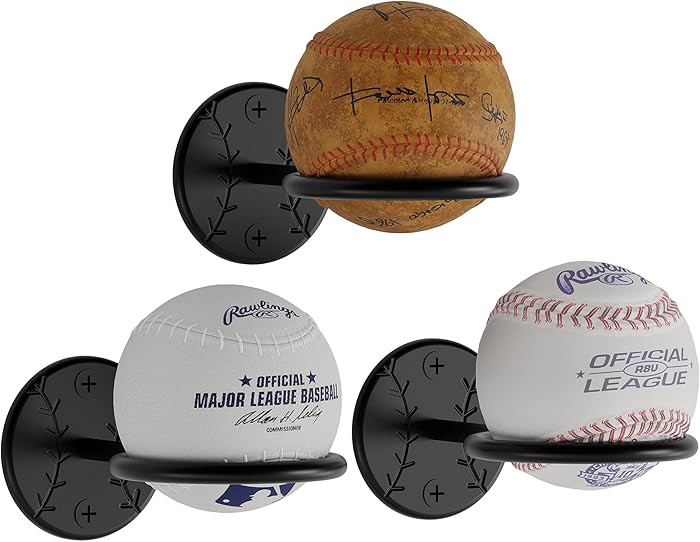 Wallniture Sporta Baseball Display Memorabilia Holder Heavy-Duty Wall Mount Rack for Collectibles... | Amazon (US)