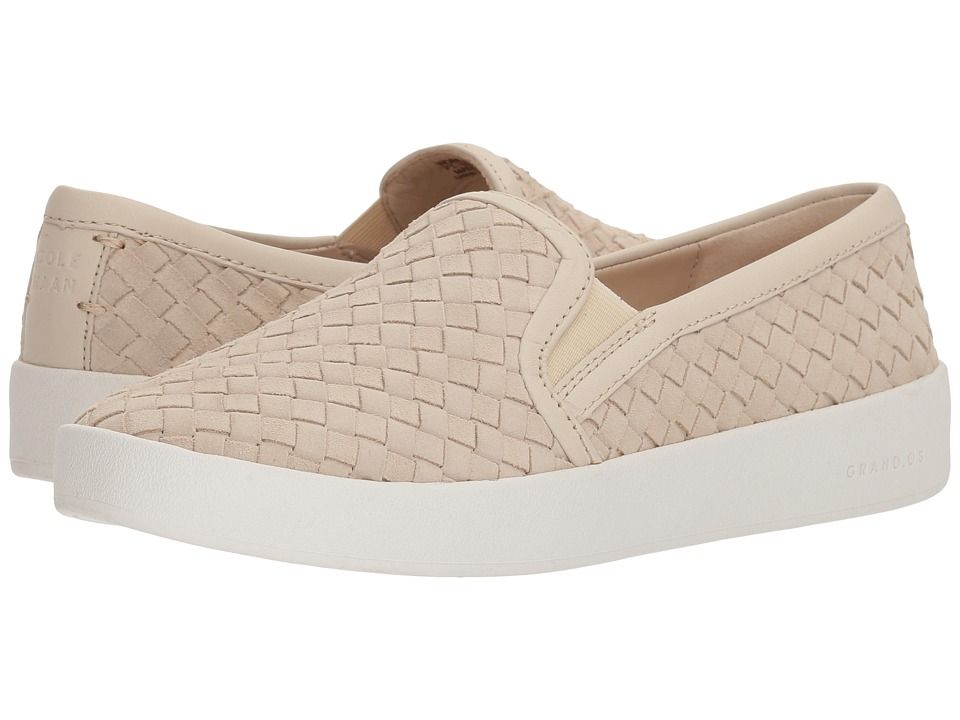 Cole Haan - Grandpro Spectator Slip-On (Brazilian Sand Woven Suede/Brazilian Sand Leather/Optic White) Women's Shoes | Zappos