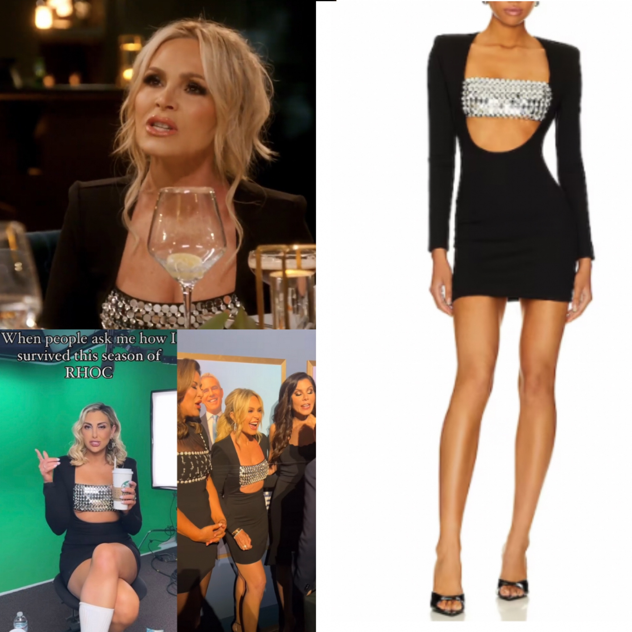 Tamra Judge’s Black and Silver Sequin Cutout Dress