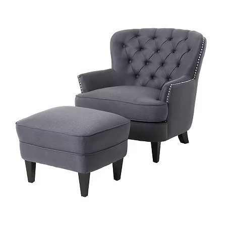 Correia 2-pc. Tufted Upholstered Club Chair, One Size, Gray | JCPenney