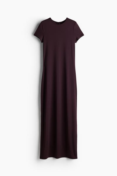 Jersey Bodycon Dress - Round Neck - Short sleeve - Navy blue - Ladies | H&M US | H&M (US + CA)