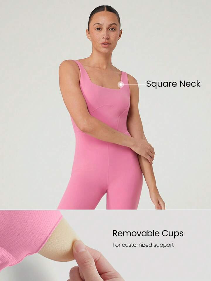 Pink Active Wear Jumpsuit  | SHEIN