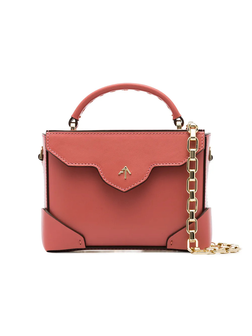 Manu Atelier salmon pink Micro Bold leather box bag | FarFetch Global