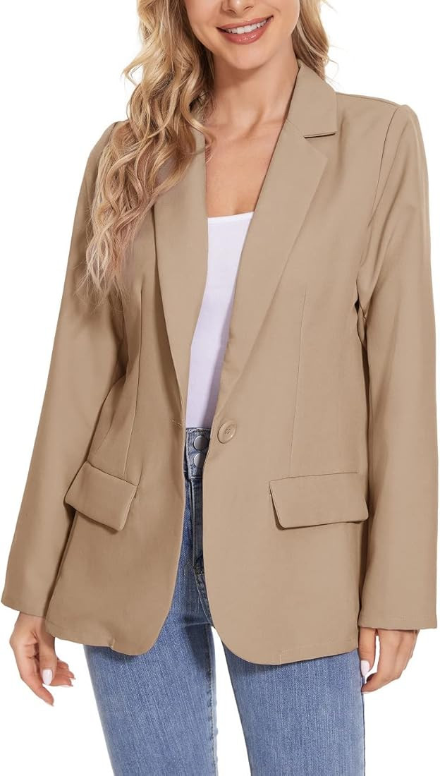 Womens Casual Blazers Open Front Long Sleeve Work Office Jackets Blazer,Casual Work Solid Color B... | Amazon (US)
