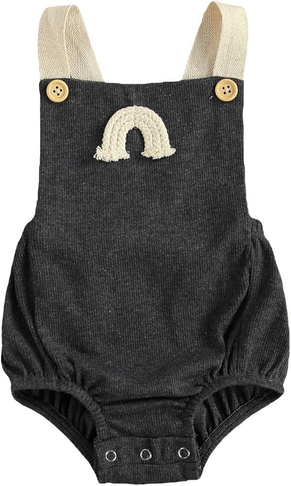 Infant Baby Boy Girl Rainbow Romper Halter Sleeveless Backless Bodysuit Jumpsuit Summer Clothes O... | Amazon (US)