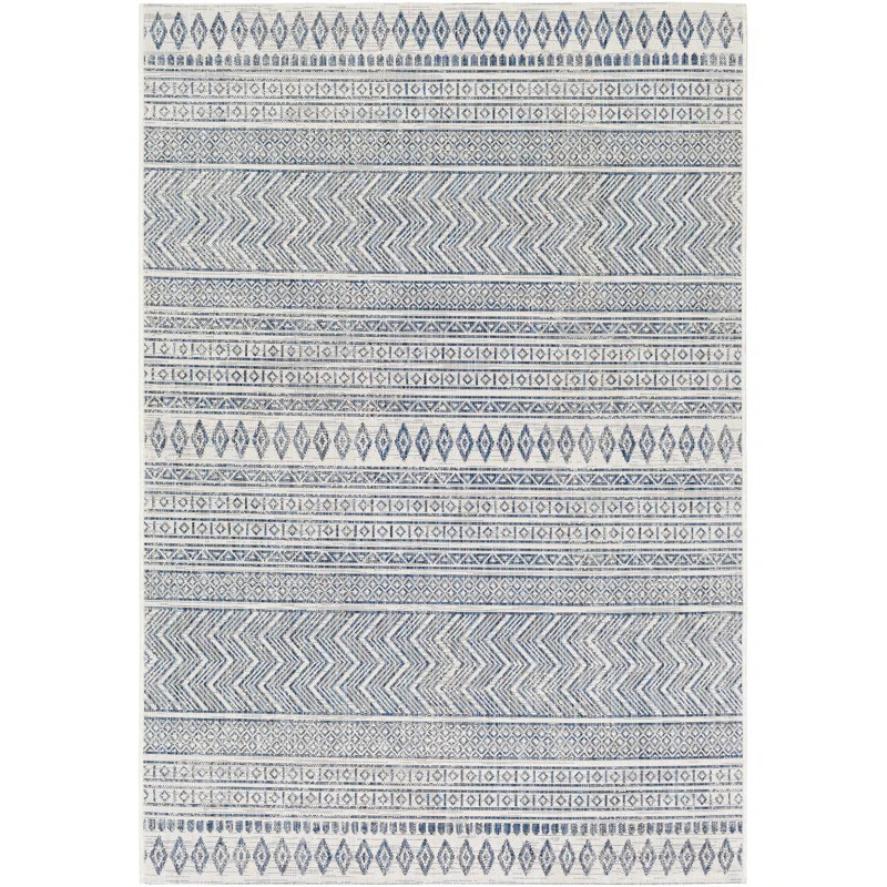 Granby Tribal Machine Woven Navy Indoor/Outdoor Area Rug | Wayfair North America