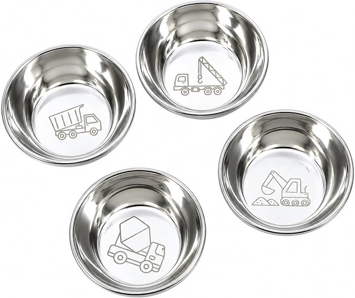 Holiday Stainless Steel 4 Pack Bowls, Feeding/Cereal/Snacks (Trucks) | Amazon (US)