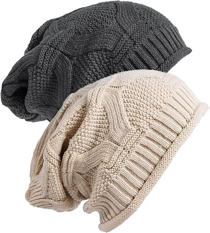 Senker Fashion 2 Pack Womens Slouchy Beanie Winter Knit Soft Hat for Women and Men | Amazon (US)
