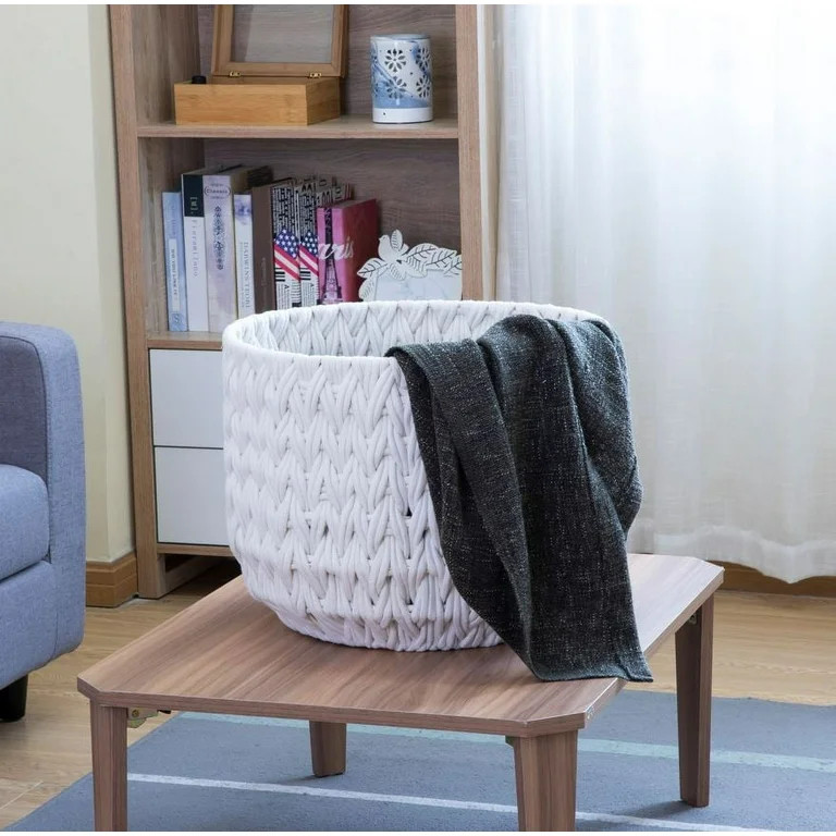 Better Homes & Gardens Extra Large White Woven Rope Decorative Storage Basket - Walmart.com | Walmart (US)