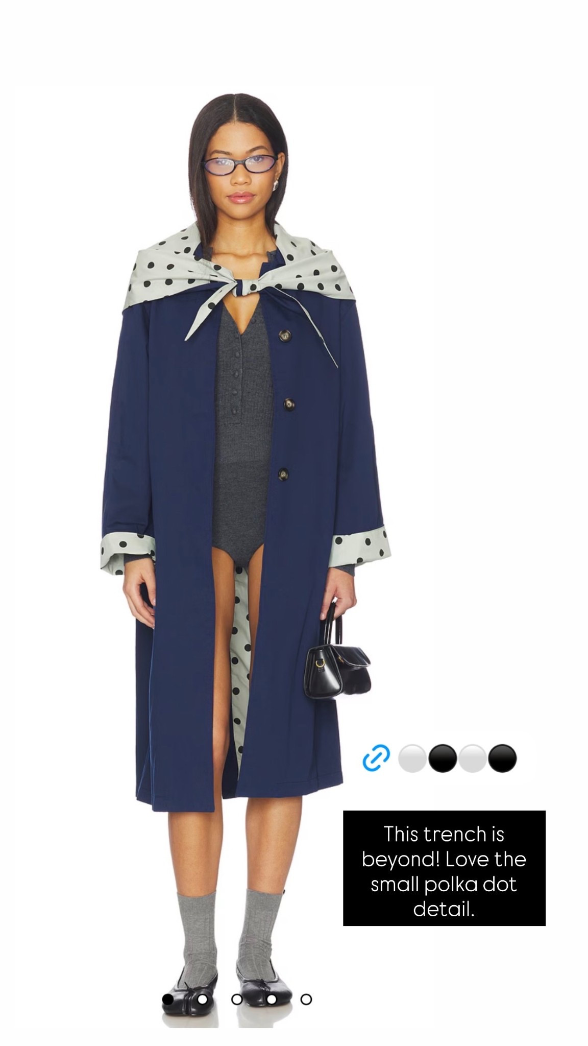 This trench is beyond! Love the small polka dot detail.
