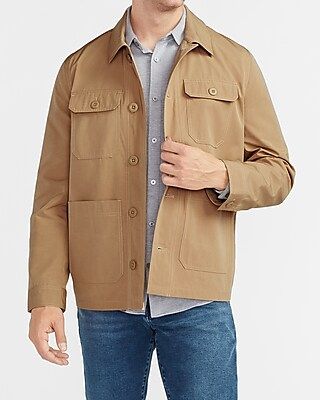 Khaki Water-Resistant Chore Jacket | Express