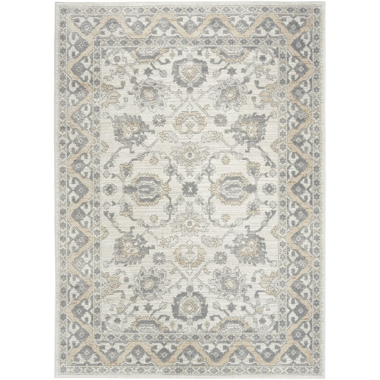 Nicole Curtis Series 4 5'3" x 7'3" Cream Grey Farmhouse Indoor Rug - Walmart.com | Walmart (US)