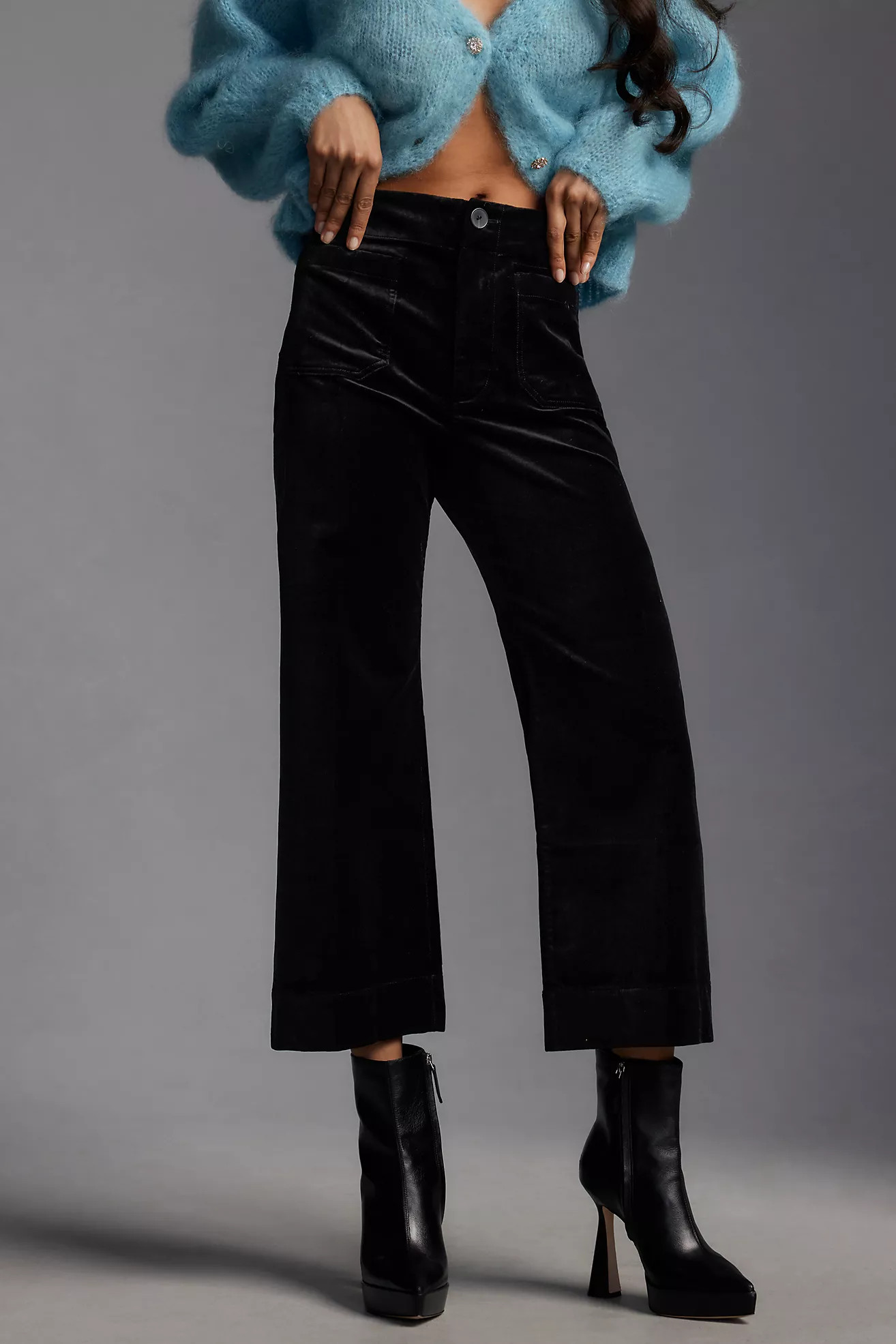 The Colette Velvet Crop Wide-Leg Pants by Maeve | Anthropologie (US)