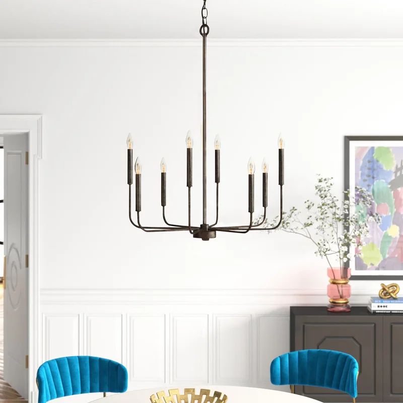 Kayla 8 - Light Candle Style Geometric Chandelier | Wayfair North America