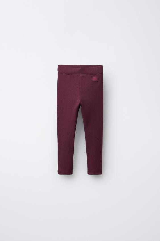 RIBBED LEGGINGS WITH LABEL | Zara US