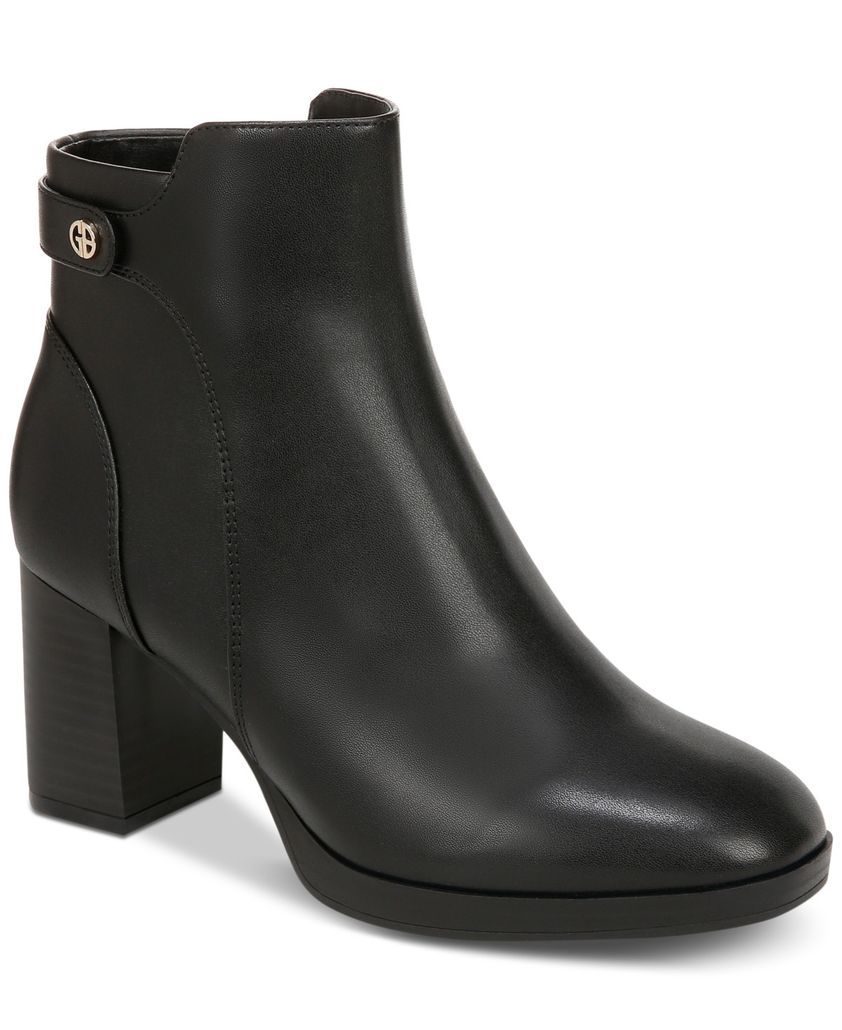 Giani Bernini Women's Trumann Memory Foam Block Heel Dress Booties, Created for Macy's - Black | Macy's