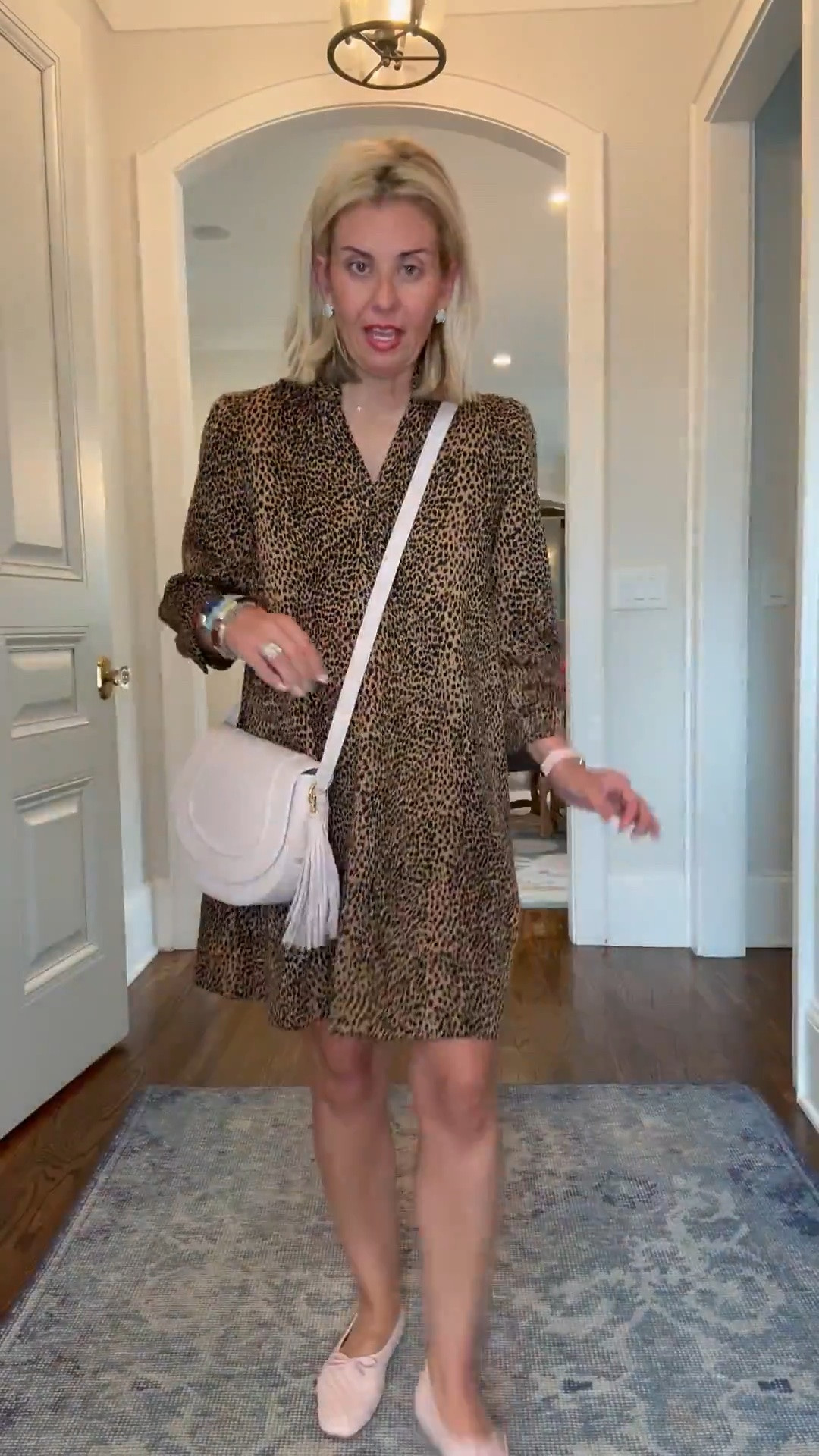 I love a leopard, but it has to be the right leopard and this is it! I’m in xs dress and 7 flats (sized down 1). 

Codes:
Allie + Bess - Catherine20
Gigi New York - Catherine15


#LTKdayinmylife #LTKootd #LTKmomlife