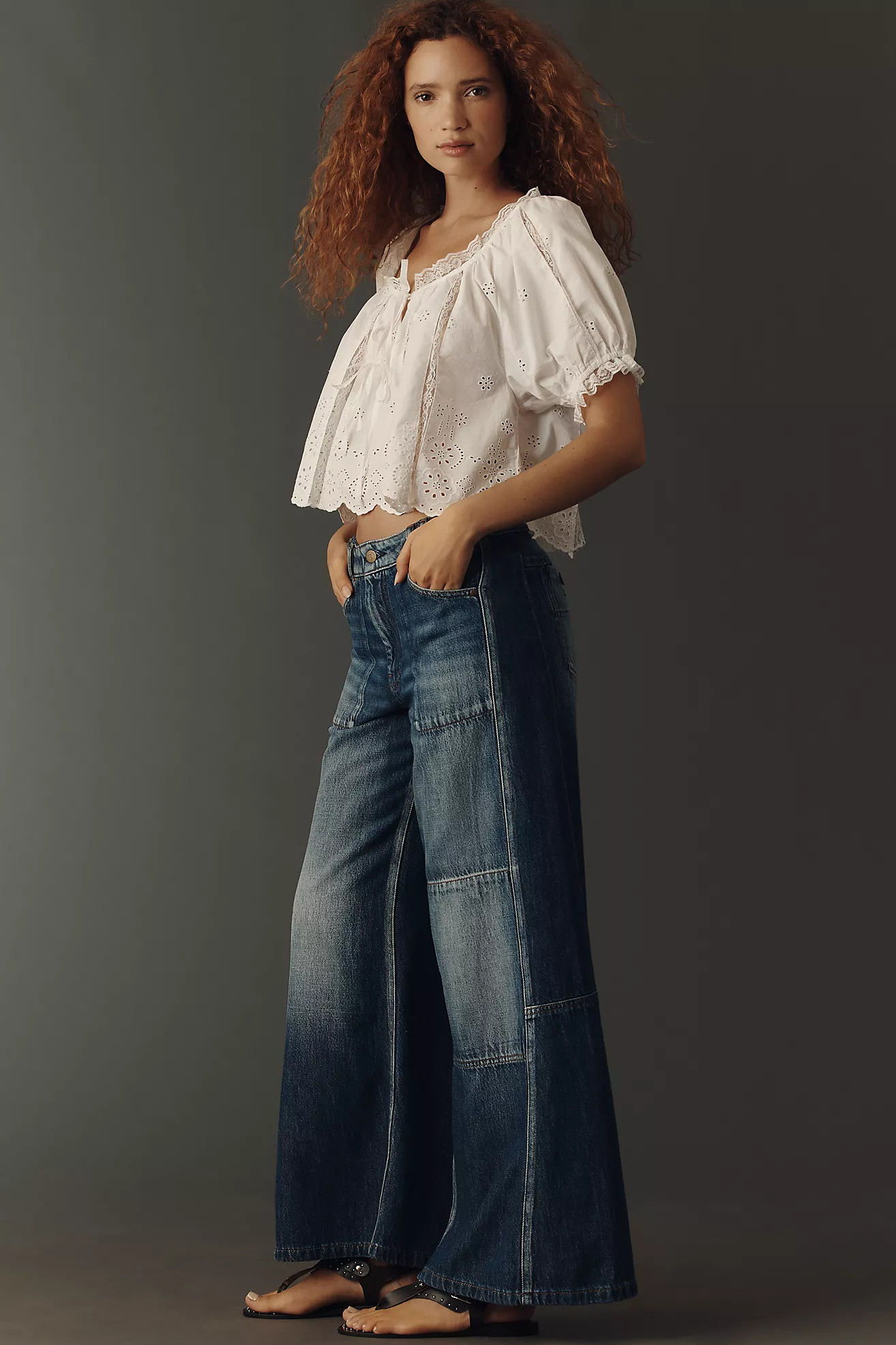 Pilcro Adi Reworked Mid-Rise Relaxed Wide-Leg Jeans | Anthropologie (US)