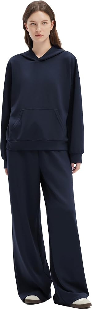 SUUKSESS Women 2 Piece Sets 2025 Oversized Hoodie Sweatshirt Wide Leg Sweatpants | Amazon (US)