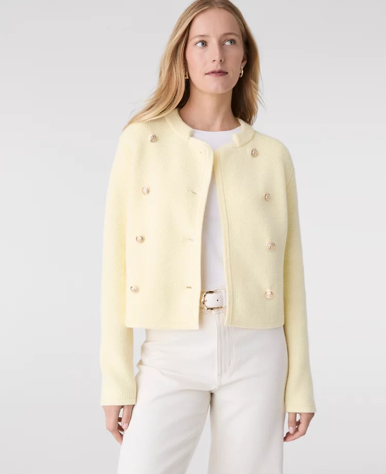 Double Breasted Sweater Jacket | Ann Taylor