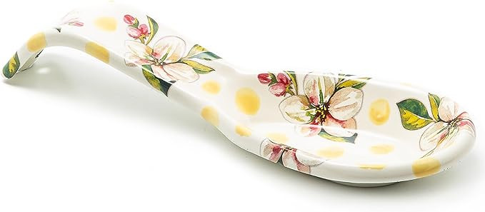 MACKENZIE-CHILDS Enamel Spoon Rest, Kitchen Utensil Rest and Spoon Holder, Kitchen Decor, Yellow ... | Amazon (US)