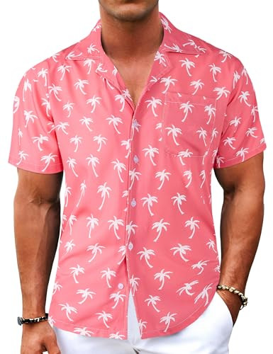 BOJIN Men's Hawaiian Shirts Short Sleeve Button Down Casual Shirts Summer Printed Tropical Floral... | Amazon (US)