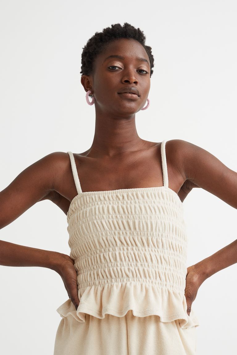 Smocked terry strappy top | H&M (US + CA)