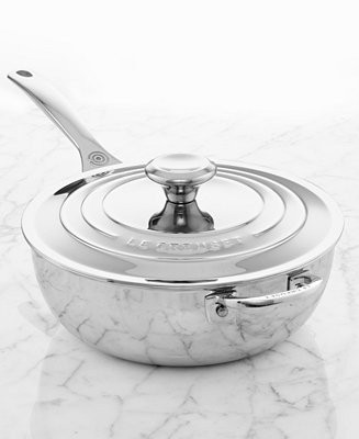 Le Creuset Stainless Steel 3.5-Qt. Covered Saucier Pan - Macy's | Macy's