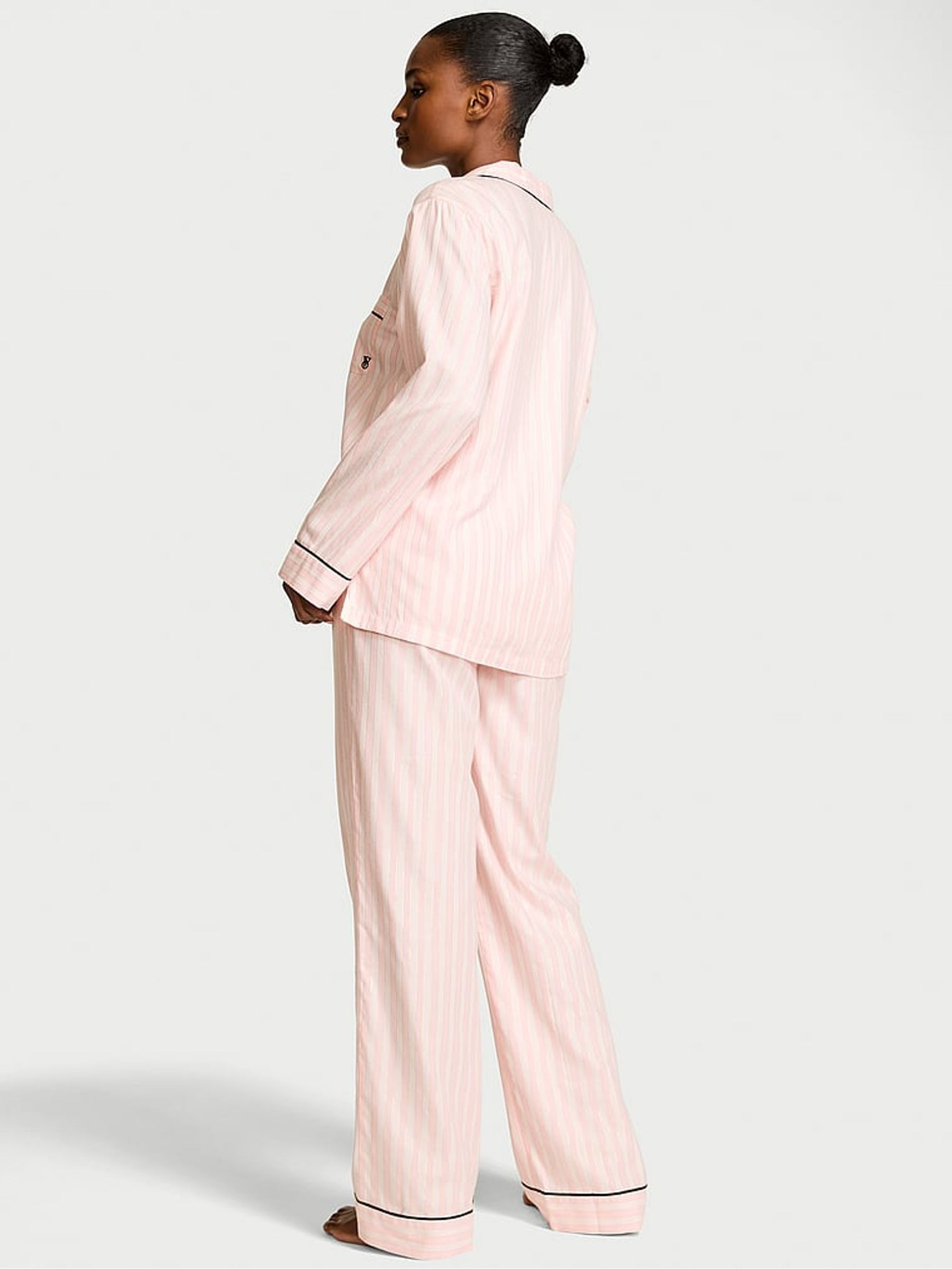 Pretty Blossom Pink Stripe Flannel Long Pyjamas Set | Victoria's Secret UK