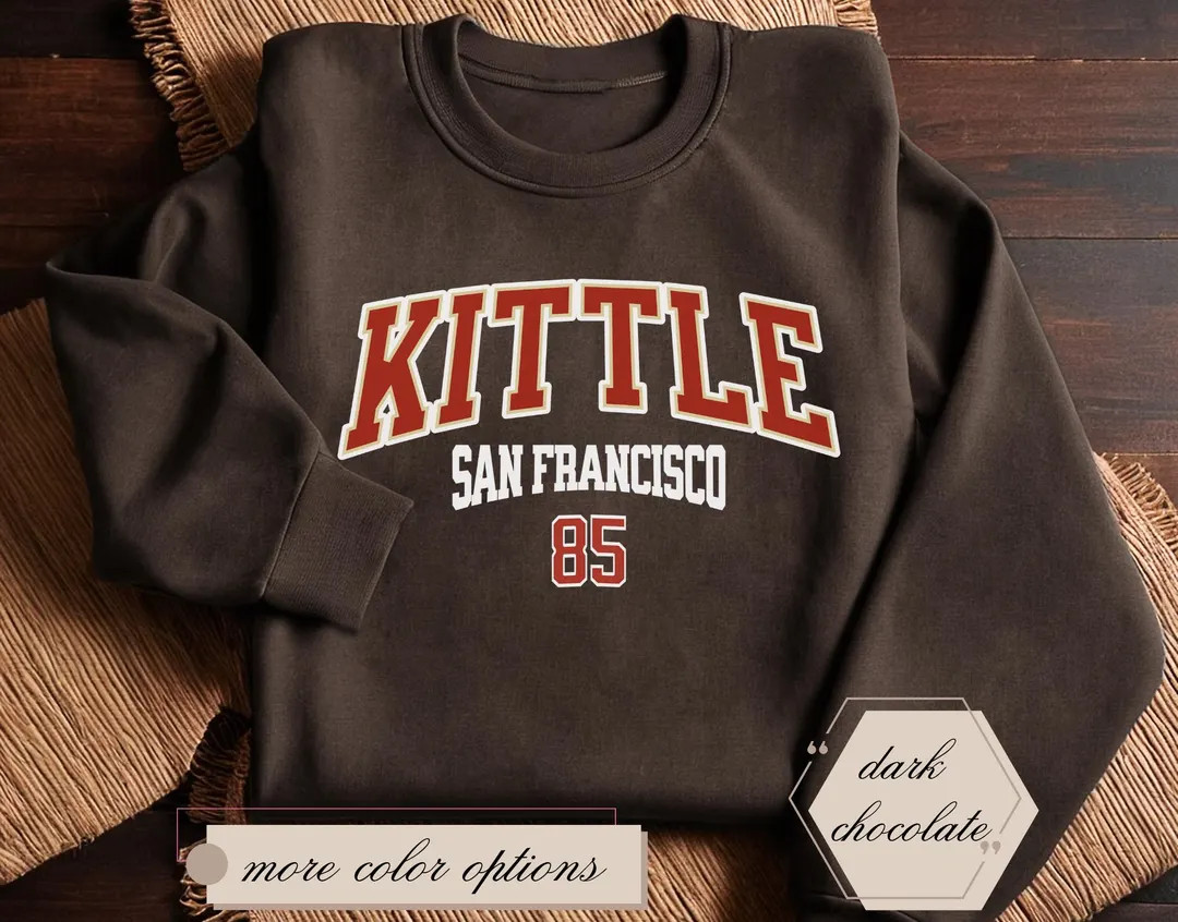 George Kittle Football Sweatshirt Kittle Sweater San Francisco Football Crewneck Sweatshirt Unise... | Etsy (US)