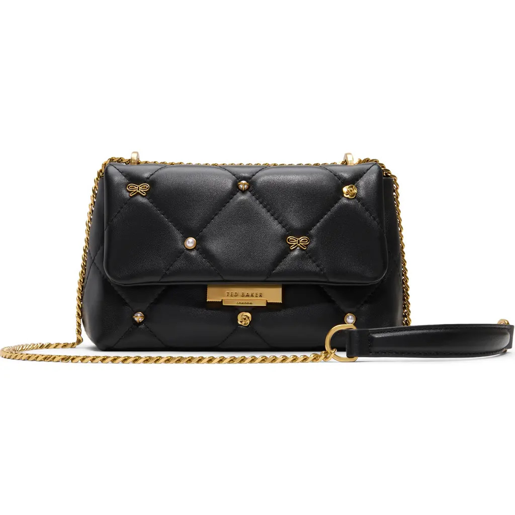 Ted Baker Ginette Quilted Leather Convertible Crossbody Bag in Black at Nordstrom | Nordstrom