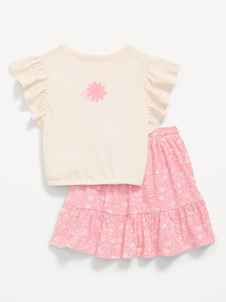 Short-Sleeve Graphic T-Shirt and Skort Set for Toddler Girls | Old Navy (US)