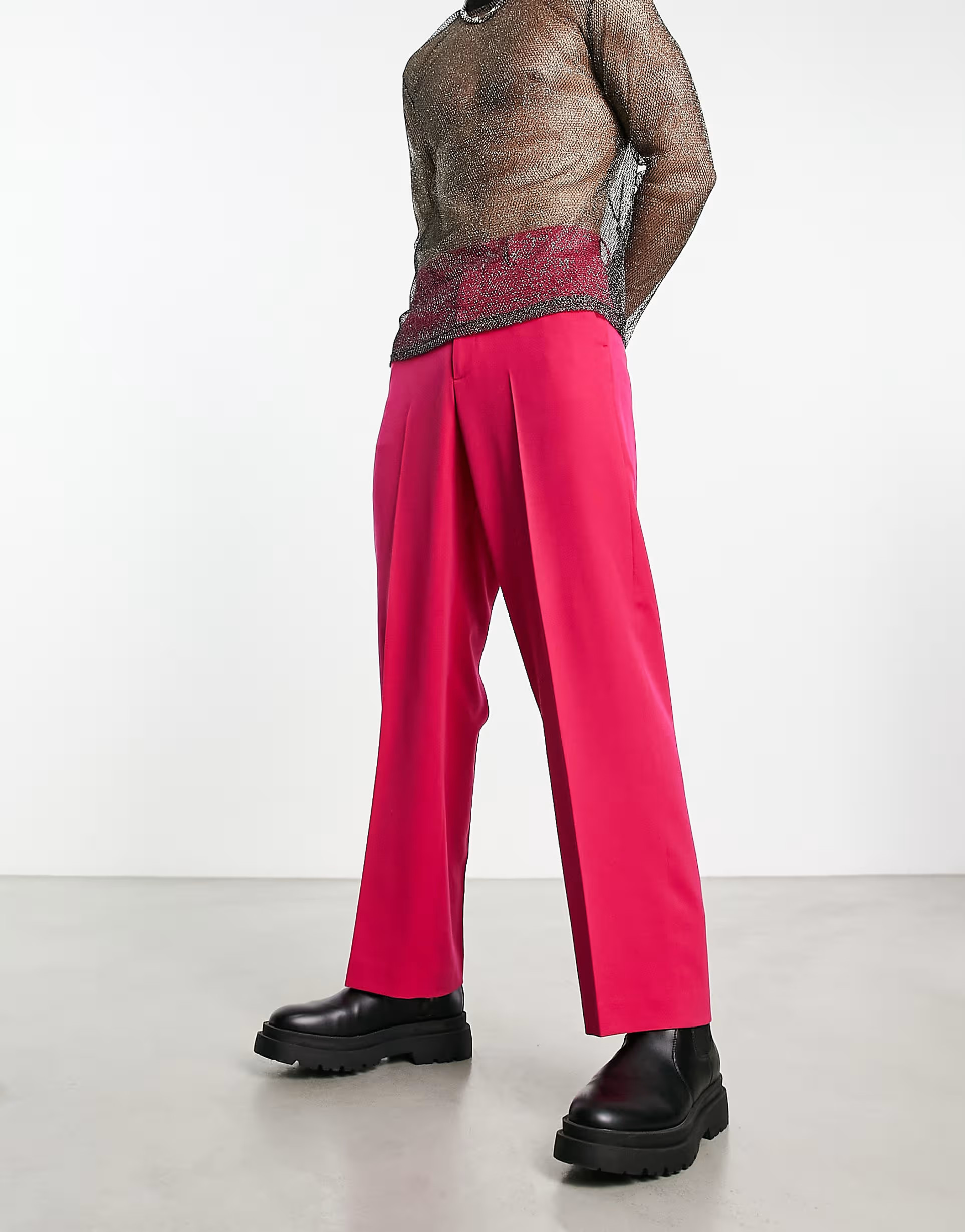 ASOS DESIGN smart wide leg trouser in hot pink | ASOS (Global)