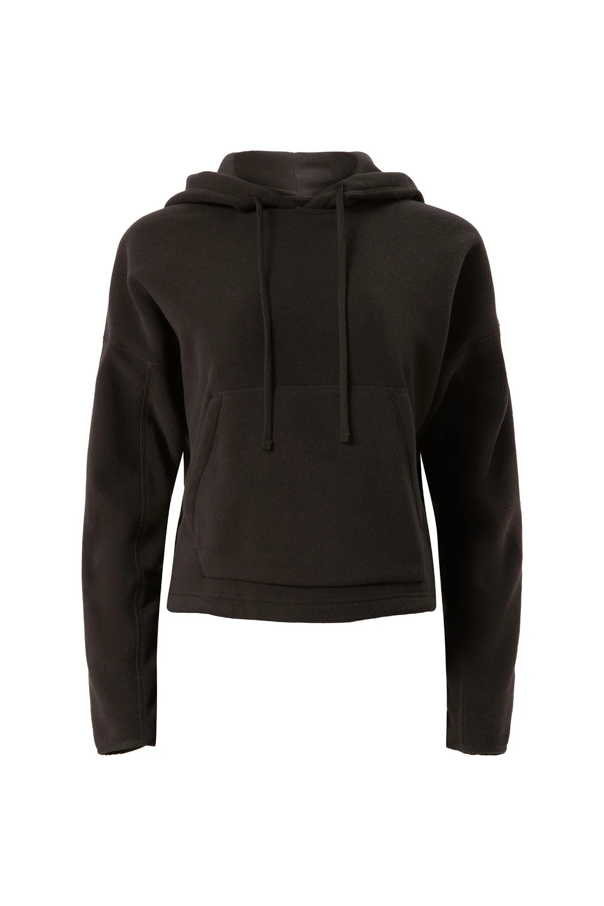 Black Micro Fleece Cropped Hoodie | Girlfriend Collective