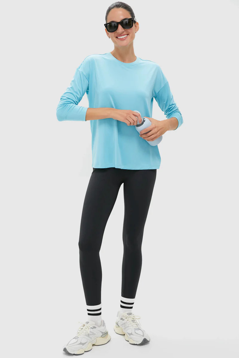Bright Blue Long Sleeve Performance Jersey Ryan Boyfriend Tee | Tuckernuck (US)