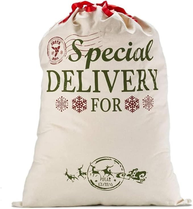 Christmas Gift Canvas Bags with Red Drawstring Extra Large 39.4" X 27.6" Santa Sacks for Xmas Sto... | Amazon (US)