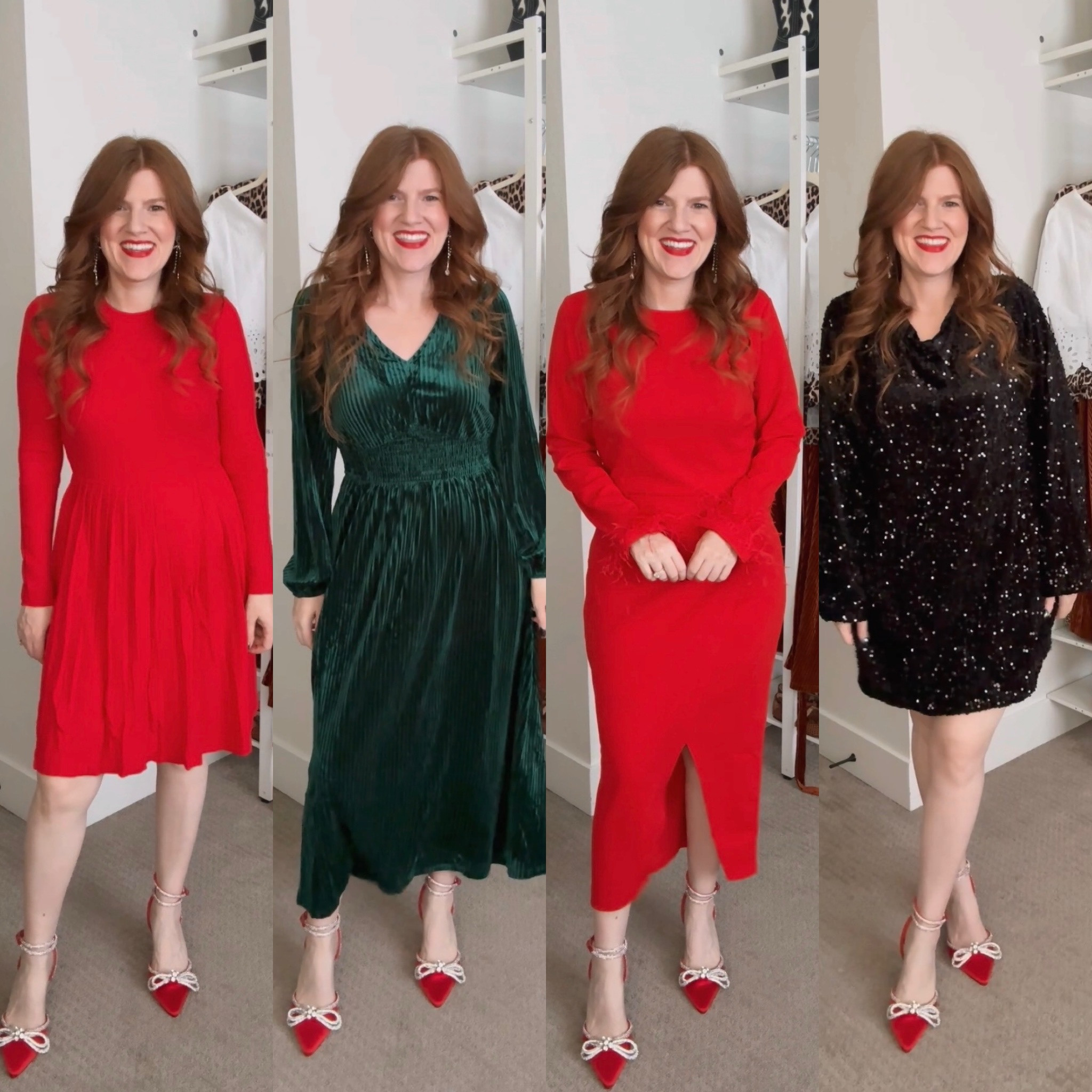 Holiday dresses from amazon. Size medium in all except black sequin size large. 

Holiday outfit. Holiday dress. 

#LTKFindsUnder50 #LTKStyleTip #LTKHoliday