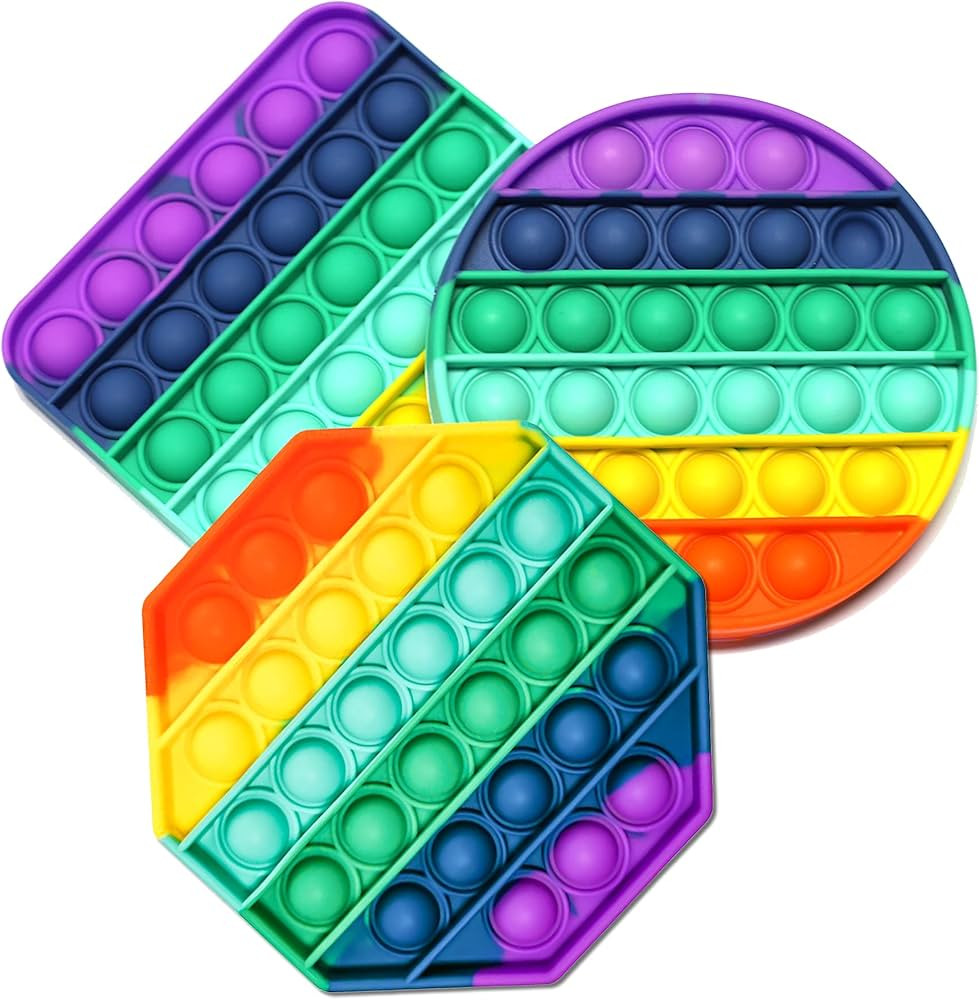 Fidget Sensory Toy Its Pushit Pop Bubble - Rainbow Games, Stress Toys, 3 Packs for Children and A... | Amazon (US)