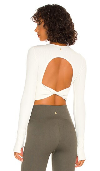 Serene Twist Back Top in Black | Revolve Clothing (Global)