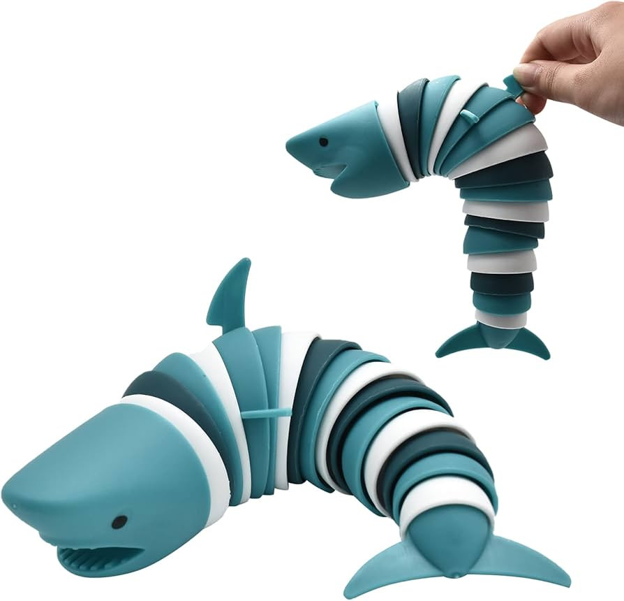 Fidget Slug, 3D Articulated Stretch Shark Stress Reliever, Sensory Stress Relief for Adults and K... | Amazon (US)