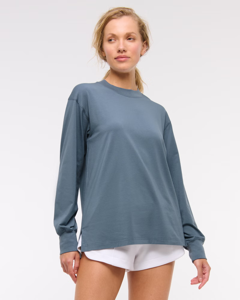 YPB Active Cotton-Blend Long-Sleeve Easy Tee | Abercrombie & Fitch (US)