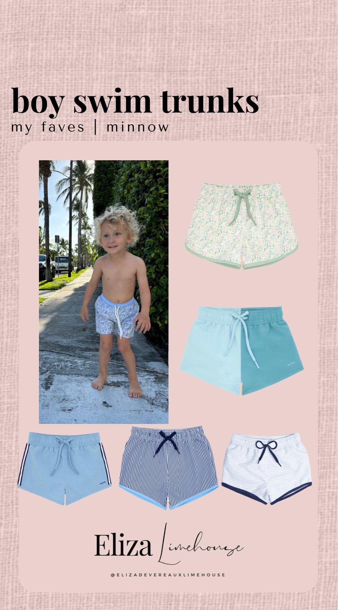 Swim trunks top picks, all from Minnow! They last well during the summer! We are at the lake a lot and these trunks hold up so well!





Boy swim trunks, boy swimsuits, minnow swim trunks, minnow boy swimsuits 

#LTKKids #LTKFindsUnder100 #LTKSwim