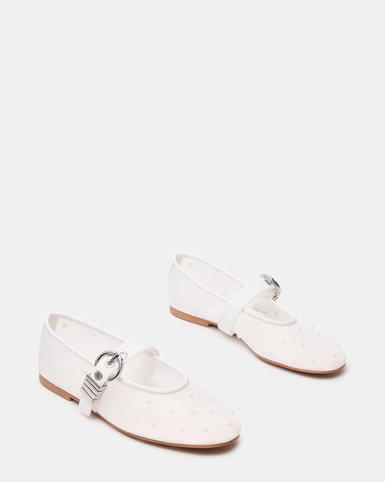 LUCIA Pearl Mesh Mary Jane Ballet Women's Flat | Steve Madden (US)