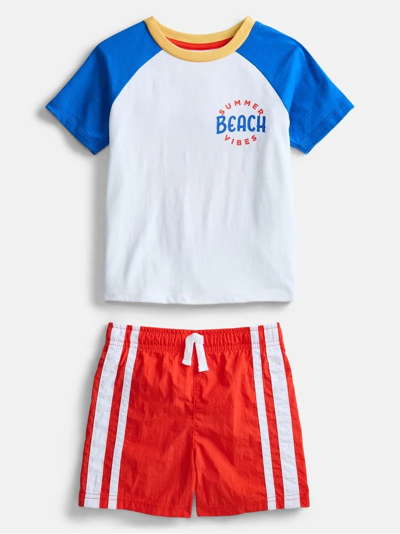 Wonder Nation Toddler Boys Short Sleeve Graphic Tee and Shorts Set, 2-Piece Sizes 12M-5T | Walmart (US)