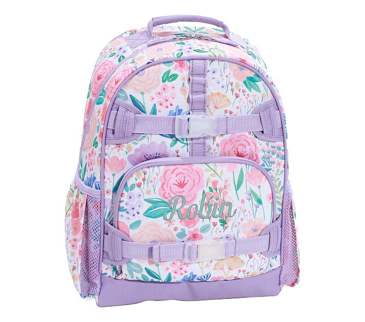 Mackenzie Lavender Floral Blooms Backpacks PinterestXCopy Link Email Print | Pottery Barn Kids
