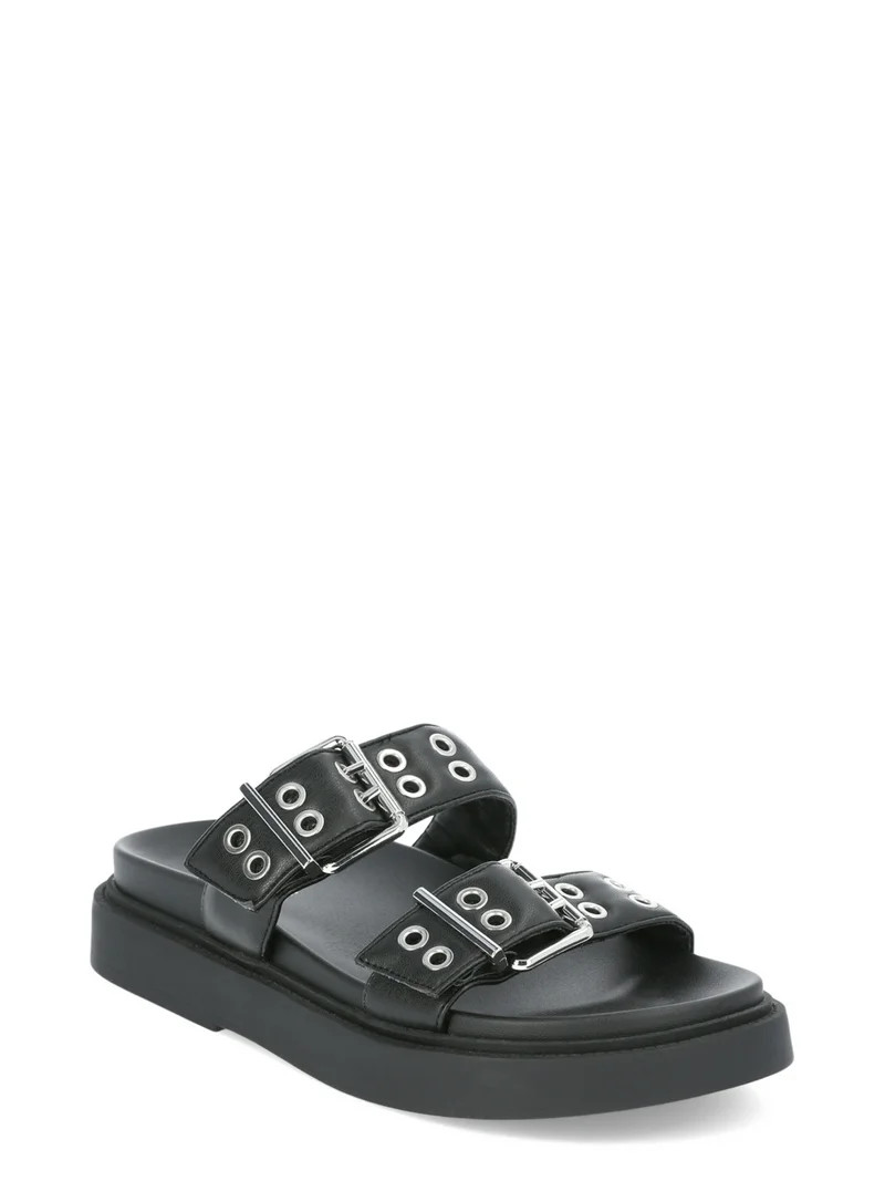 No Boundaries Women's Buckle Slide Sandals | Walmart (US)